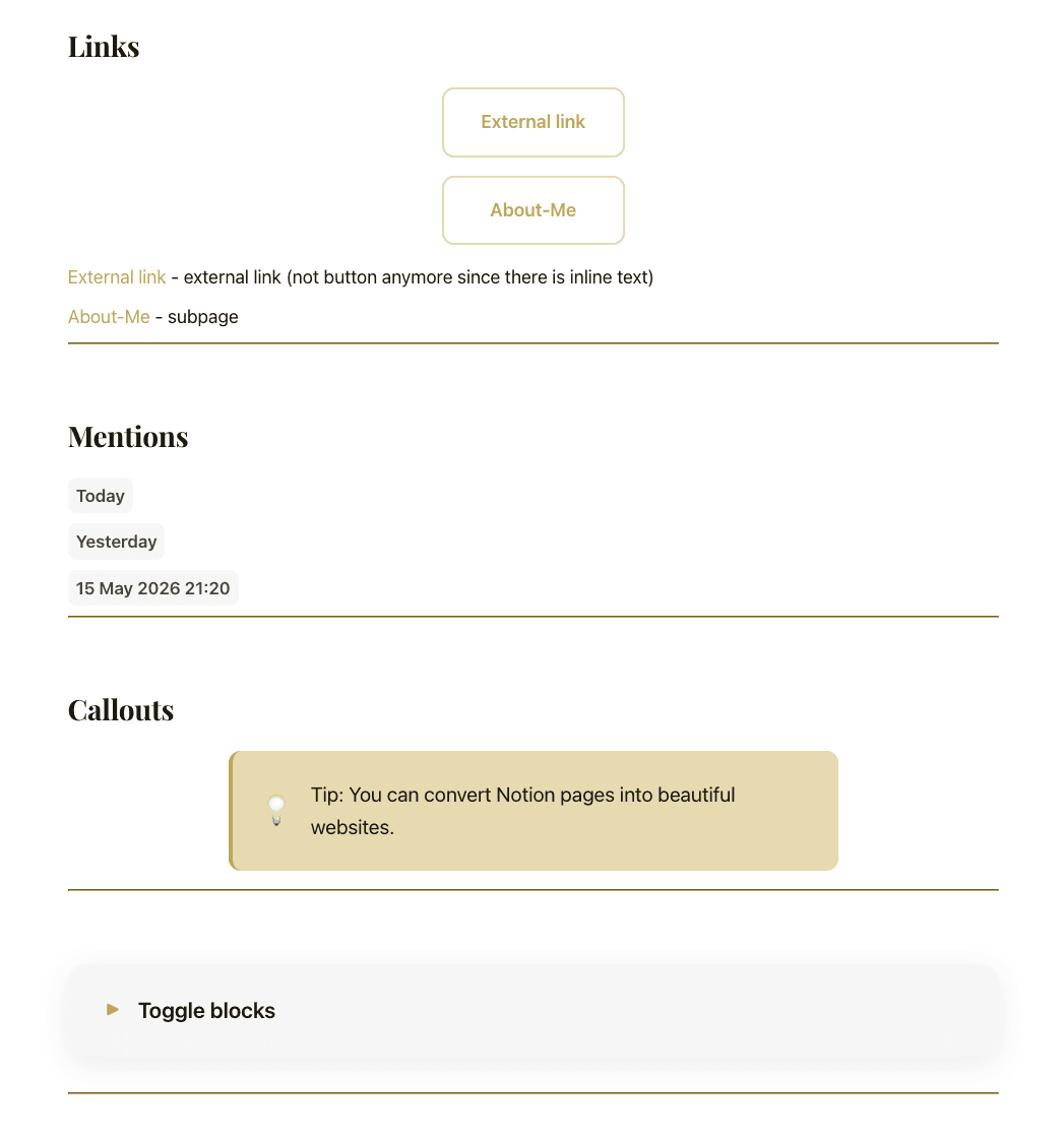 Links + Mentions + Callout